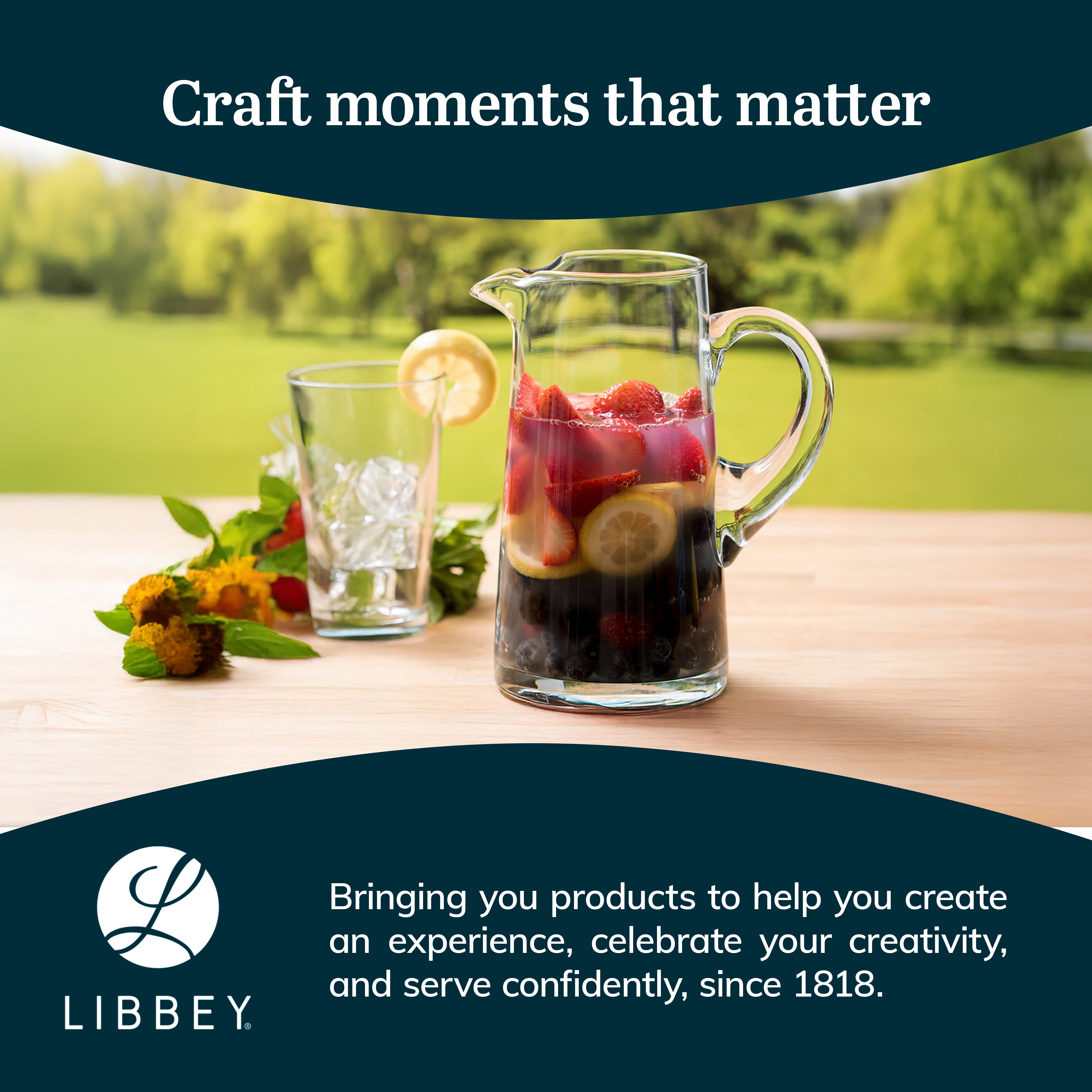 Libbey Cantina Clear Glass Pitcher, 90 Oz, Modern, Elegant Glass Pitcher for Cocktails, Iced Tea & More, Handblown Beverage Serveware for Parties