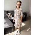 thumbnail image 5 of Arshiner Girls Nightgowns Long Sleeve Pajama Dress Cute Ruffle Sleepwear Soft Night Gowns, 5 of 6