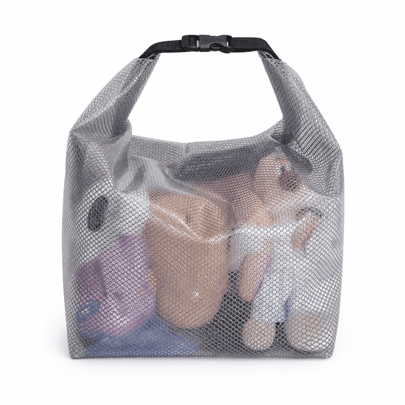 Large Waterproof Drawstring Toiletry Bag, Gray Gym Wet Dry Organizer, Swim Beach Travel Storage Sack, Portable Shower Laundry Bag for Men Women