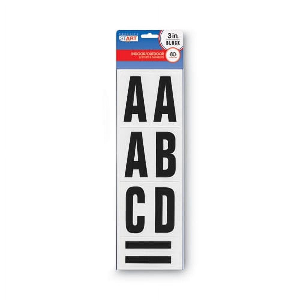 Letters, Numbers And Symbols, Adhesive, 3", Black, 64 Characters | Bundle of 5 Each
