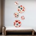 thumbnail image 2 of Designart "Timeless Red Floral Charm" Floral Round Wall Art Set Of 5 - Red Cottage Office Room Wall Art Set, 2 of 6