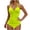 Yellow, variant on ShiShine Halter Tankini Swimsuit for Women Tummy Control Two Piece Bathing Suit V Neck Swimwear with Shorts