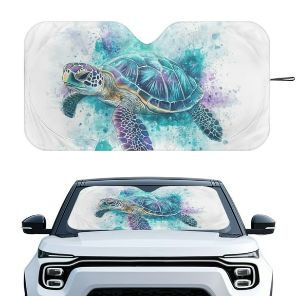 Jeiento Turtle Sunshade Visor Foldable Car Windshield Sunshades Auto Sun Visor Heat Protection Removable Automotive Accessories Fit Car Front Window for Trucks SUV Van