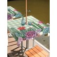 thumbnail image 2 of Outdoor Tablecloth with Umbrella Hole for Patio/Picnic/Party/Camping, Cactus Tropical Watercolor Waterproof Table Cloth Square Cover Washable, Sage Green Plaid Summer (54"x 54"), 2 of 8
