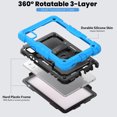 thumbnail image 2 of Case for Lenovo Tab M9 9.0 Inch 2023 Released TB-310FU with Screen Protector, 360 Degree Rotating Kickstand Hand Strap Heavy Duty Shockproof Cover with Shoulder Strap, Sky Blue, 2 of 7