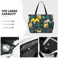 thumbnail image 3 of Large Beach Bags Water-resistant Sandproof - cartoon Dinosaur leaves Cute Beach Tote Bags for Women with Zipper, 3 of 6