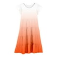 thumbnail image 4 of shoper Dresses for Girls 10-12 Ruffled Sleeve Crew Neck Gradient Color Swing Comfortable Dresses for Girls 2025 Girls Beach Vacation Dress Orange1 120, 4 of 6
