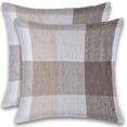 thumbnail image 1 of Herringbone Check Cotton Cushions Set of 2 Poly Filled With Zipper Machine Washable, 1 of 5