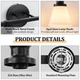 thumbnail image 2 of KAISITE Bathroom Vanity Light Fixtures 4 Lights Modern Bathroom Lighting Fixtures over Mirror with Frosted Milky Glass Shade Black Wall Sconce for Bath Bedroom, 2 of 9