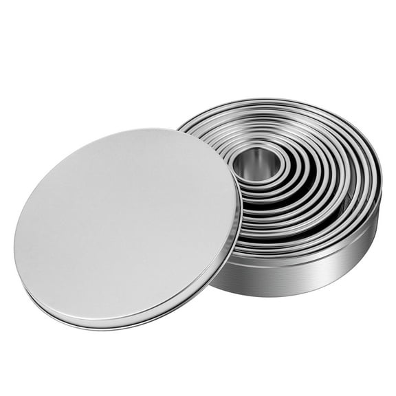 NIAIZEK 12-Piece Round Stainless Steel Baking Pan Set for Home Bakers - Cake, Cookie, Pastry Molds and Baking Accessories