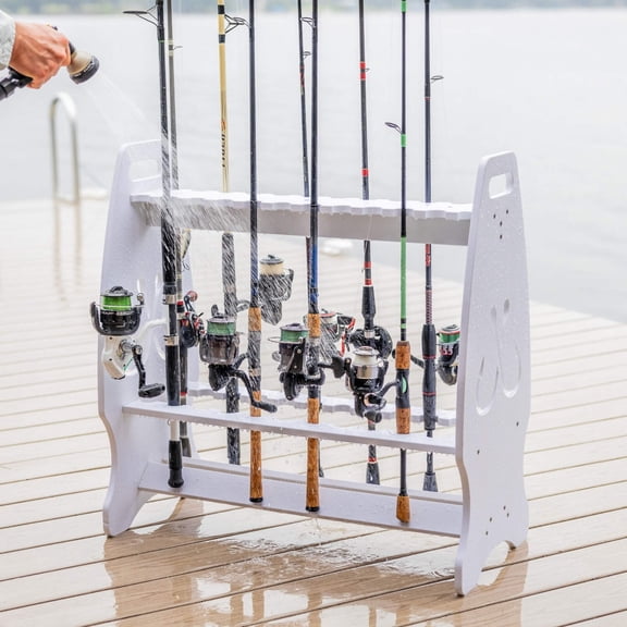 Fishing Rod Storage Rack for 24 Poles | Weatherproof Outdoor Storage Stand