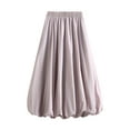 thumbnail image 4 of Rdhnmea Women's Balloon Long Skirts High Waist Solid Color A-Line Skirts, 4 of 9