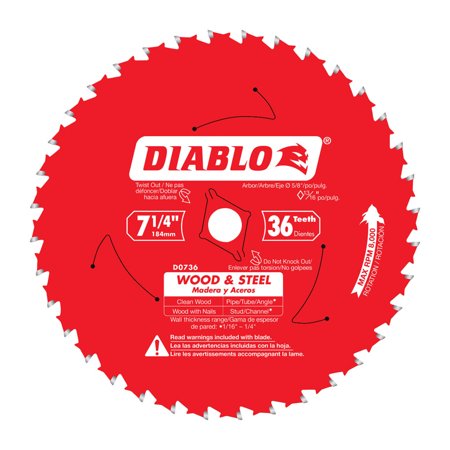 UPC: 0008925143666 | Diablo 7-1/4 in. Dia. x 5/8 in. TiCo Hi-Density Carbide Circular Saw Blade 36 teeth 1 pc.