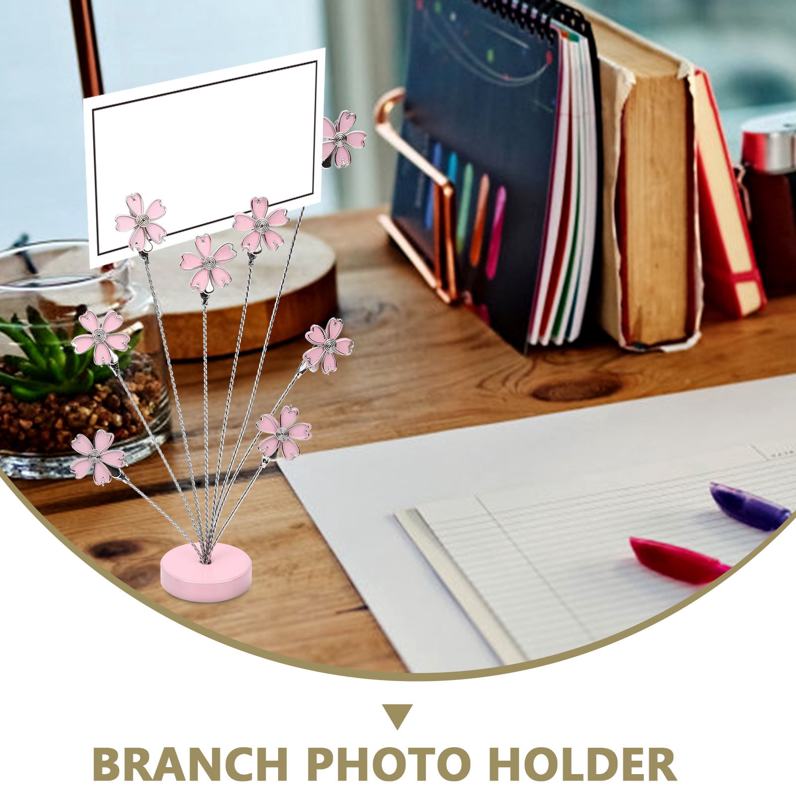 HOOWIFFY Metal Photo and Memo Holder with Multi-Functional Desk Organizer for Office and Home Use - 1 Set