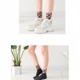thumbnail image 5 of Women's 3-Pack Crew Socks with Ribbed Leopard Print Cuffs and Soft Stretch Knit Design - Multicolored-A, 5 of 5