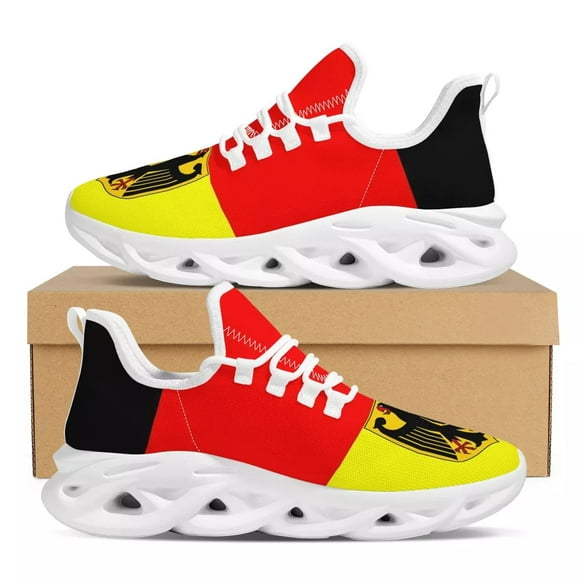 Zapatos de mujer con estampado de bandera de Alemania, de malla, con plataforma y cordones, ligeros, para deportes al aire libre