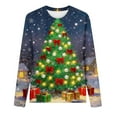 thumbnail image 4 of Craaazy Christmas Shirts Womens Round Neck Long Sleeve Christmas Tree Printed Shirts Xmas Santa Tops Gifts, 4 of 4