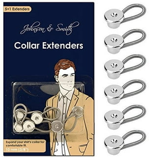 C2 Elastic Shirt Collar Extender - 5 Pack Neck Extender for Dress Shirt - Non-Metal Button Extender for Dress Shirts - 3 Sizes: Small, Regular, and