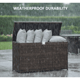 thumbnail image 2 of 120 Gallon Outdoor Storage Box, Large Wicker Deck Box, Waterproof& Weatherproof, UV-resistant Patio Organizer, Brown, 2 of 6