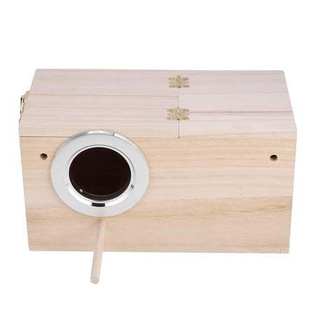 M Buder Quality Wooden Pet Bird Nest House Breeding Box Cage Accessories for Budgies, Cockatiel and Lovebird Parrots (Left Opening) (Approx 9.6x5.1x5.1 inches / 24.5x13x13 cm)