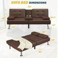 thumbnail image 3 of Homall Futon Sofa Bed Adjustable Futon Couch Modern Sleeper Sofa Bed for Living Room, Business Office, Recliner Sofa with Cup Holders, 3 of 7