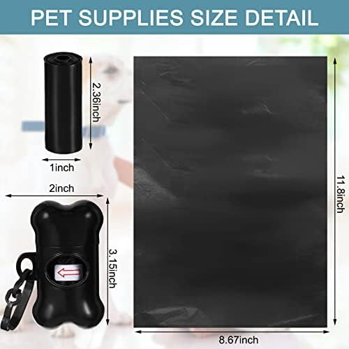 3000 Count Dog Poop Bags Pet Waste Bags for Poop with 3 Dispensers for Home, Outdoor, Puppy Walking, and Travel, 12 x 8.6 Inch(Black)