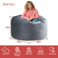 thumbnail image 3 of KINMEROOM 3~3.5ft Premium Plush Memory Foam Bean Bag Chair for Teenagers and Adults | Dark Gray, 3 of 5