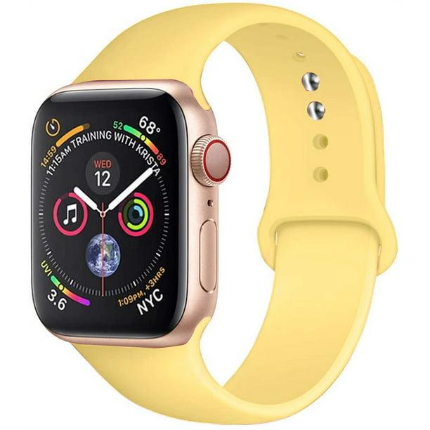 Silicone Sport Strap for Apple Watch Bands 41mm 49mm 45mm 40mm 44mm 38mm Belt Smartwatch Watchband Bracelet Sport Band for iwatch Series 3 4 5 6 SE 7 8 Ultra Canary Yellow - Walmart.com