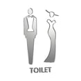 thumbnail image 3 of Letreros para puerta de baño BLESIY Unisex señalización comercial Plata, 3 of 8