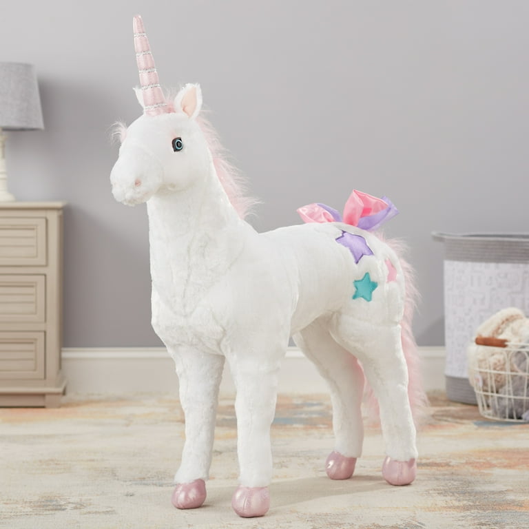 Melissa & Doug Giant Unicorn - Lifelike Plush Stuffed Animal (over 2 feet  tall)