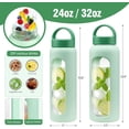 thumbnail image 5 of MUKOKO Glass Water Bottle, 32oz Sports Drinking Tumbler with Silicone Sleeve and Straw, 1 Cup 2 Lids, Green, 5 of 6