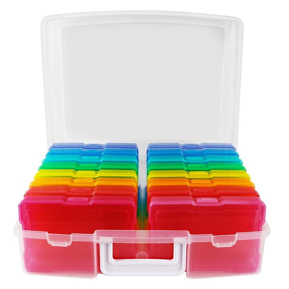 Caja de almacenamiento de fotos Novelinks con capacidad para 1600 fotos de 4 x 6 con 16 estuches