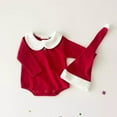 thumbnail image 2 of AWZXDE Toddlers Girl Dress Long Sleeve Christmas Outfit Set With Matching Festive Hat For Holiday Party Events g-Red - 6-12 Months, 2 of 4