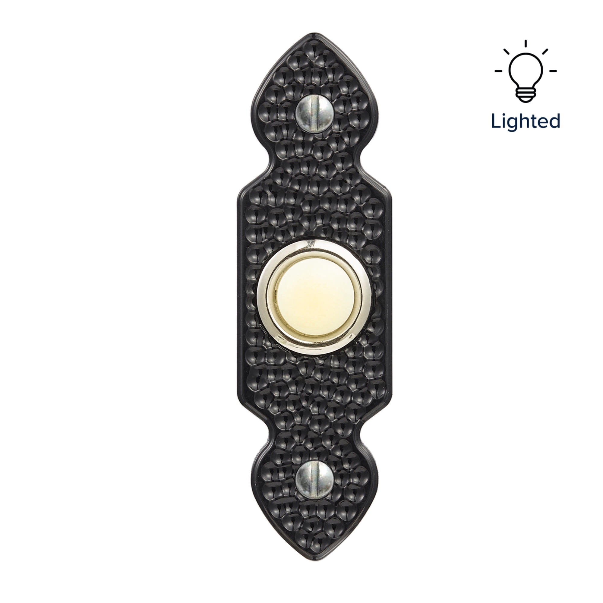 Globe Electric 91008662 Heath Zenith Plastic Wired Lighted Push Doorbell Button - Black