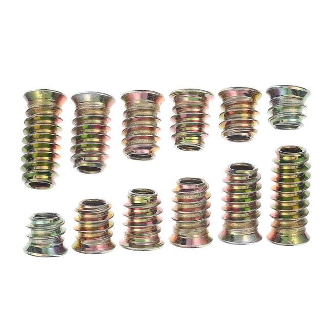 RUNROTOO 60pcs Thread Insert Kit Fastener Nuts T Nut Design Stability Wooden Furniture