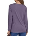 thumbnail image 4 of SHINE UP Blouses for Women Pleat Long Sleeve Shirts for Women Crewneck Casual Tunic Tops, 4 of 7