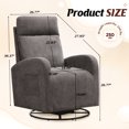 thumbnail image 2 of Lunale Velvet Swivel Nursery Glider Rocking Chair, High Back Upholstered Swivel Rocker, Gray, 2 of 7