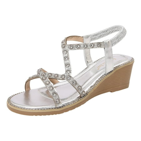 

Women Shoes Flat Sandals Fashionable Gold Silk Slippers Comfortable One Foot Wearing Beach Sandals Athletic Sets for Women Returned Items for Sale