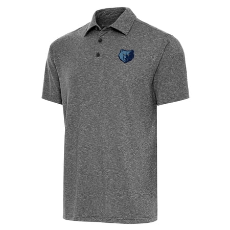 Men s Antigua Heather Black Memphis Grizzlies Big & Tall Par 3 Polo