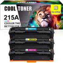 Cool Toner Compatible Toner Cartridge (No Chip) Replacement for HP 215A W2311A W2312A W2313A High Yield (Cyan, Magenta, Yellow, 3-Pack)