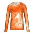 thumbnail image 4 of Tawop Mens Tshirt Crew Neck Long Sleeve Graphic Gradient Orange L, 4 of 5