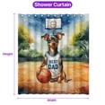thumbnail image 5 of Happy Father's Day Miniature Pinscher Playing Basketball with Best Dad Jersey Shower Curtain Mini Pin Dog Lover Waterproof Bathroom Bathtub Curtain - 13006, 5 of 5
