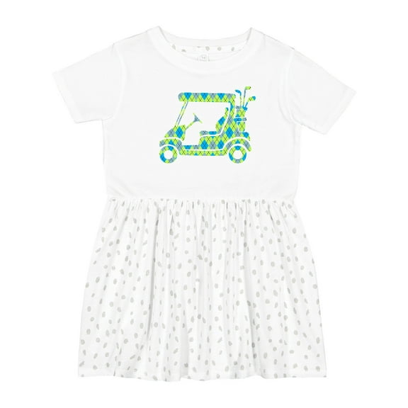 Inktastic Golf Cart with Argyle Pattern Girls Toddler Dress