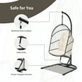 thumbnail image 4 of Patiojoy Modern Rattan Hanging Egg Swing Chair w/Stand Foldable Cushioned Hammock Beige, 4 of 9