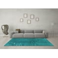 thumbnail image 3 of Ahgly Company Indoor Square Abstract Turquoise Blue Modern Area Rugs, 3' Square, 3 of 4