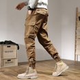 thumbnail image 3 of Defitshape Men's 100 Cotton Cargo Pants Ankle Length Tapered Leg Pants Casual Outdoor Comfy Trendy Work Utility Tactical Pants Khaki 36, 3 of 5