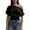 W10-Black, variant on Rhuody Women'S Tops Sleek Off The Shoulder Solid Color Short Sleeve Tops Women'S Clothing Black
