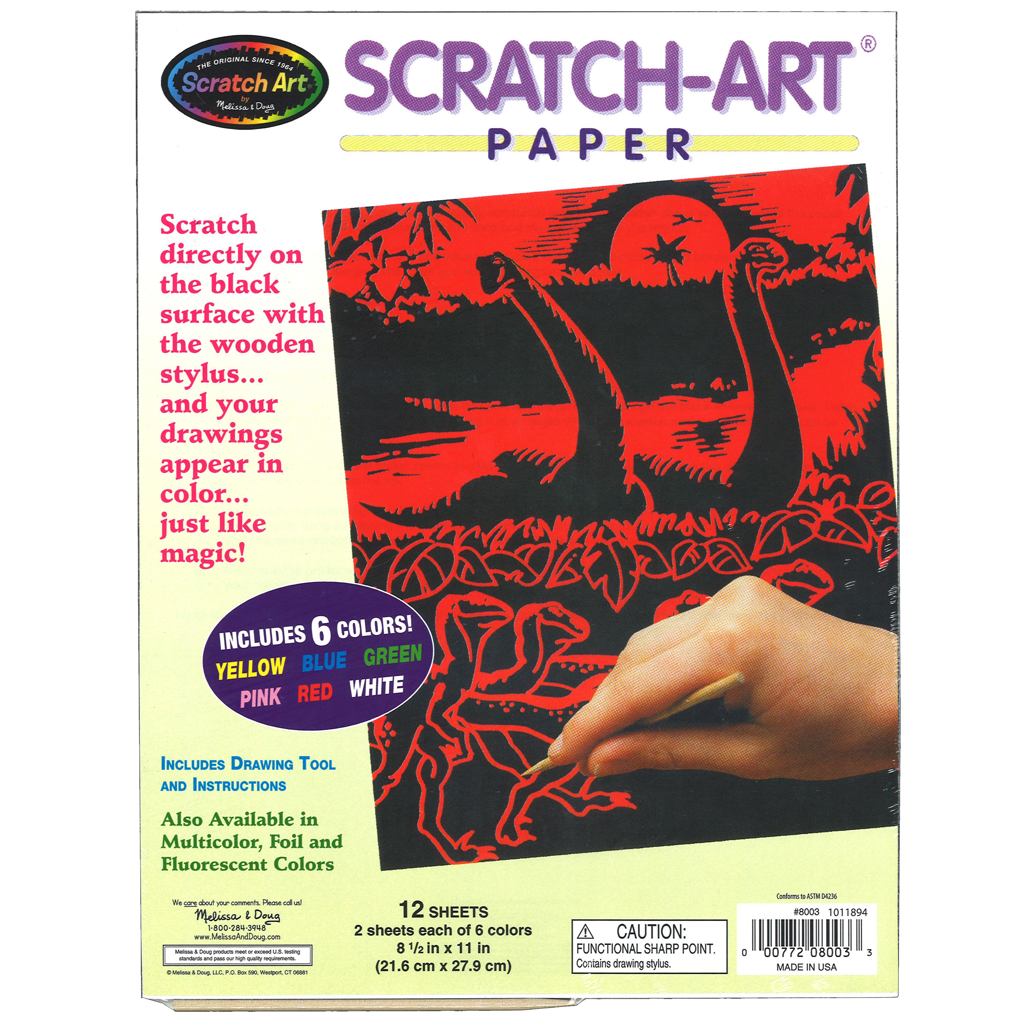Scratch Art Paper Solid Color Assortment, 12 Sheets Per Pack, 4 Packs