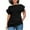 Black, variant on HongQid Women's Plus Size T Shirts Boat Neck Short Sleeve Zipper Split Side Tee Summer Tops