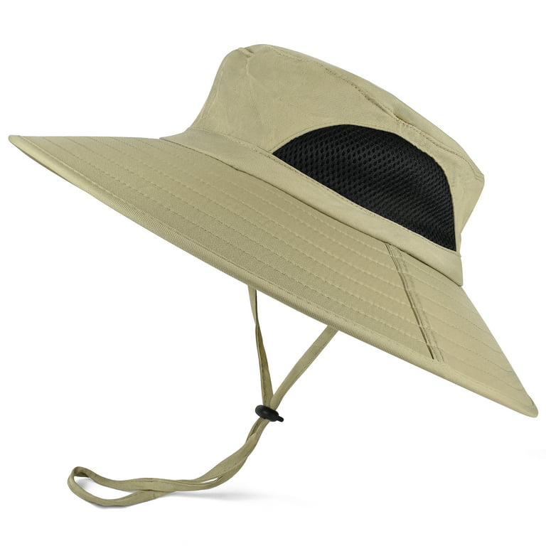 EINSKEY Sun Hat for Men Women,Boonie Hat Fishing Hiking Safari  Beach,Waterproof Wide Brim Bucket Hat Khaki